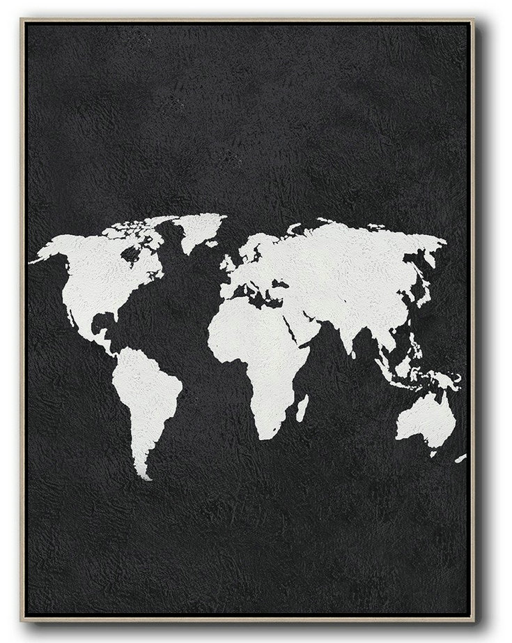Contemporary Abstract Painting,Black And White Minimal Painting On Canvas - Acrylic Painting Wall Art